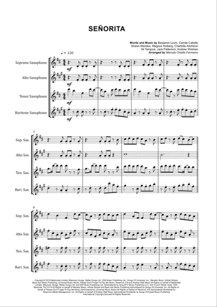 Senorita Woodwind Quartet scores gallery preview page 4