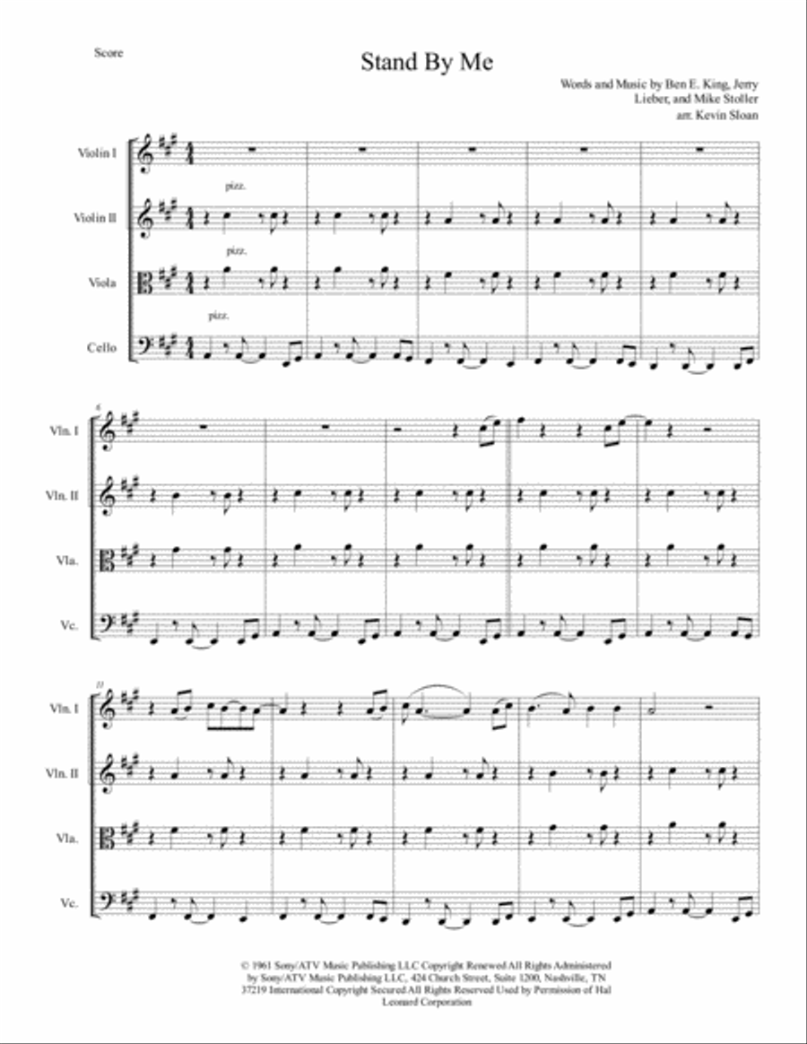 Stand By Me String Quartet scores gallery preview page 2