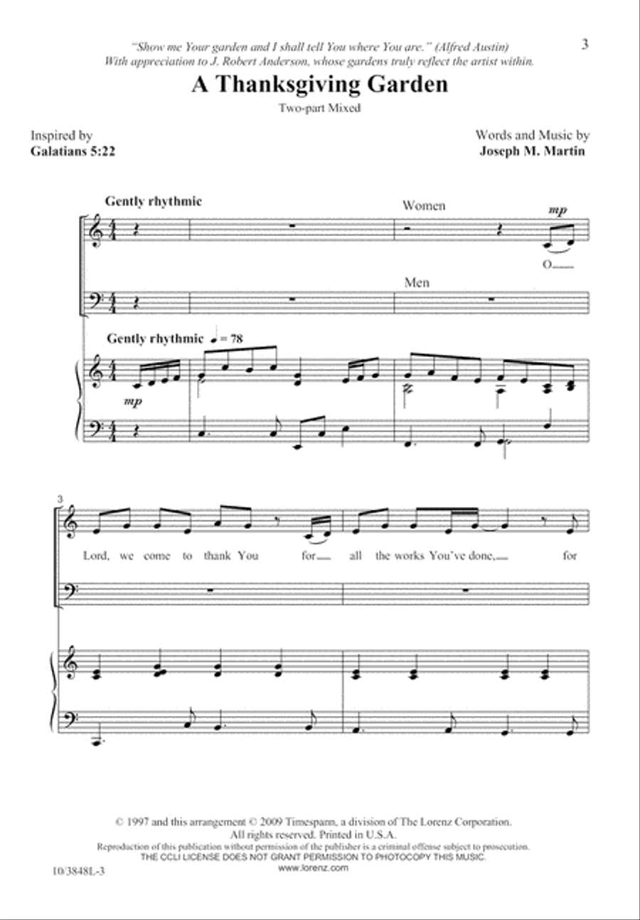 A Thanksgiving Garden A Thanksgiving Garden 2-Part scores gallery preview page 3