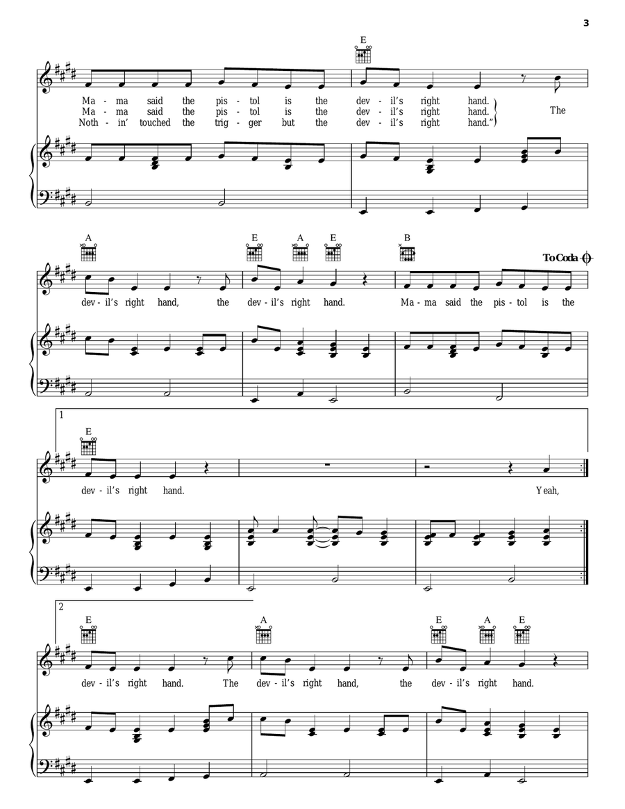 The Devil's Right Hand The Devil's Right Hand Acoustic Guitar scores gallery preview page 3
