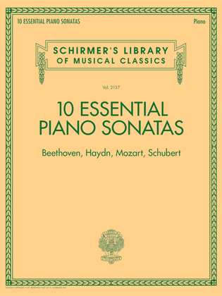 Book cover for 10 Essential Piano Sonatas – Beethoven, Haydn, Mozart, Schubert