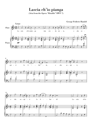 Lascia ch'io pianga (for Flute and Piano) Original Key F major