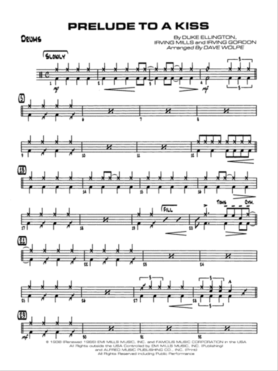 Prelude to a Kiss: Drums Jazz Ensemble scores gallery preview page 1