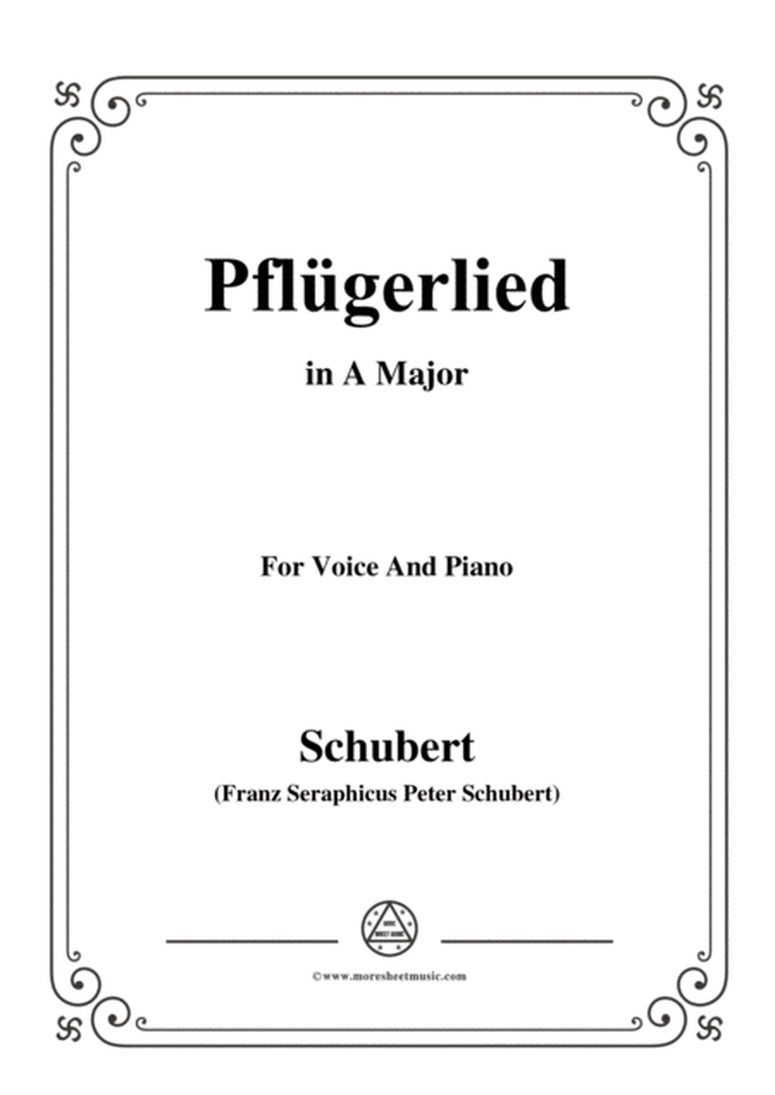 Schubert-Pflügerlied in A Major,for voice and piano image number null