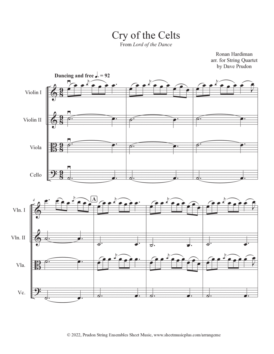 Cry Of The Celts String Quartet scores gallery preview page 1