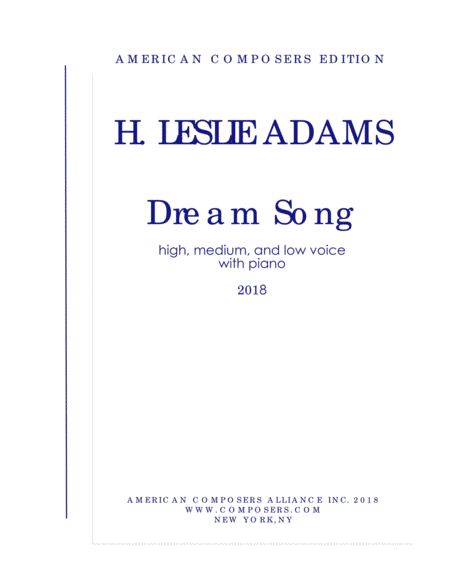 [Adams] Dream Song