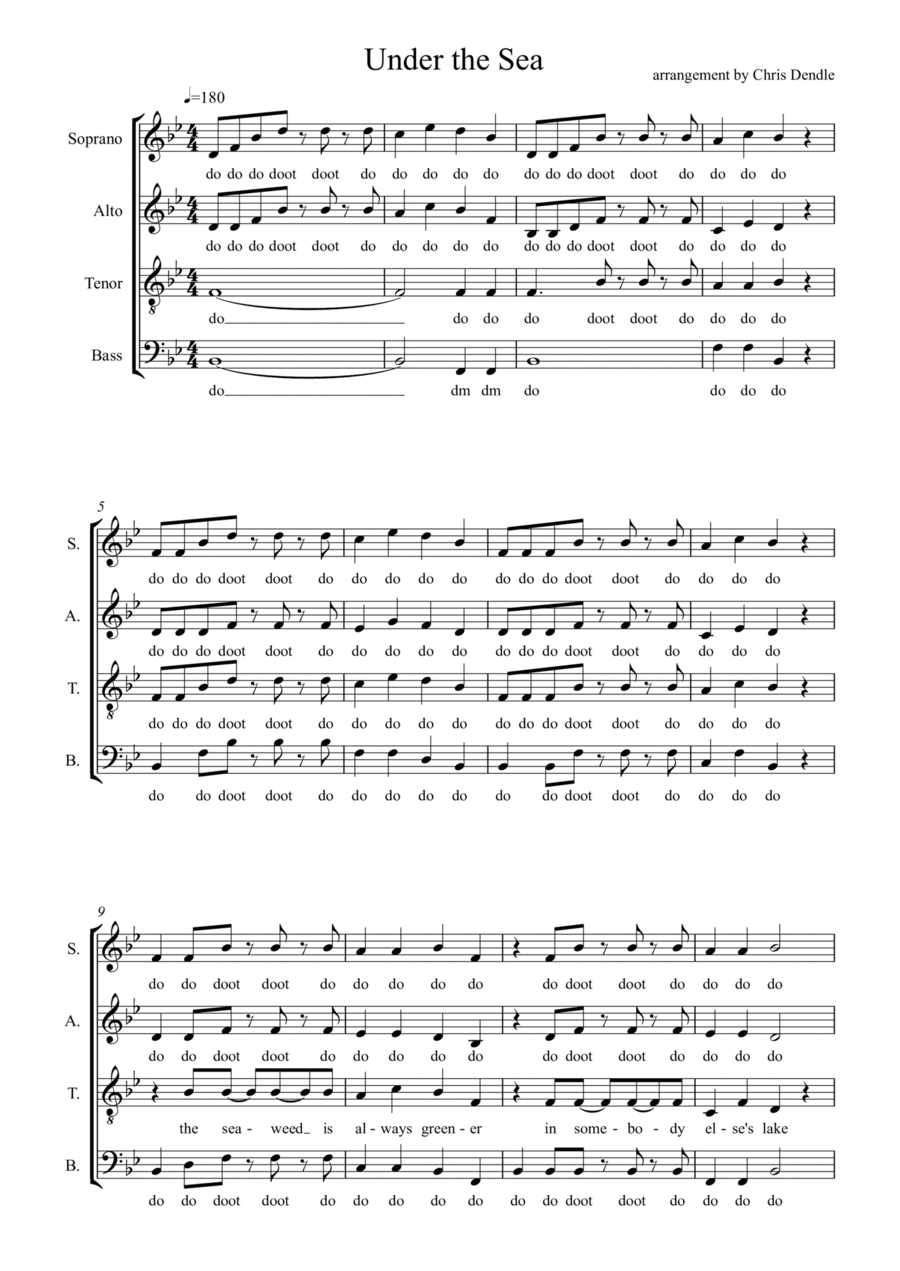 Under The Sea 4-Part scores gallery preview page 1