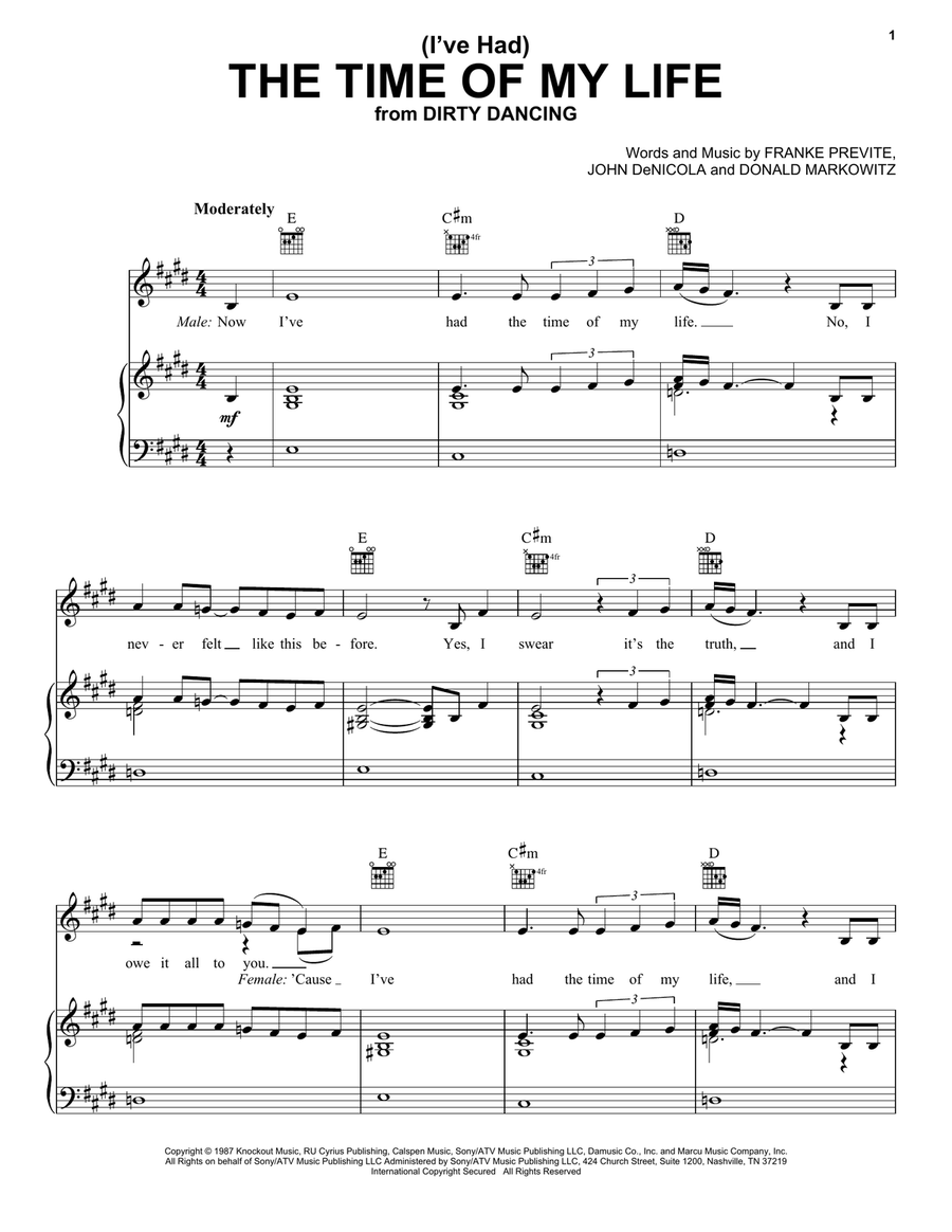(I've Had) The Time Of My Life Acoustic Guitar scores gallery preview page 1