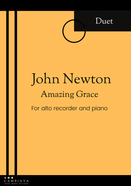 Amazing Grace - Solo alto recorder and piano accompaniment (Easy) image number null