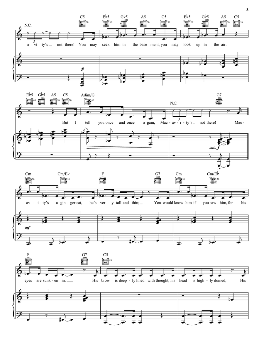 Macavity: The Mystery Cat (from Cats) Guitar scores gallery preview page 3
