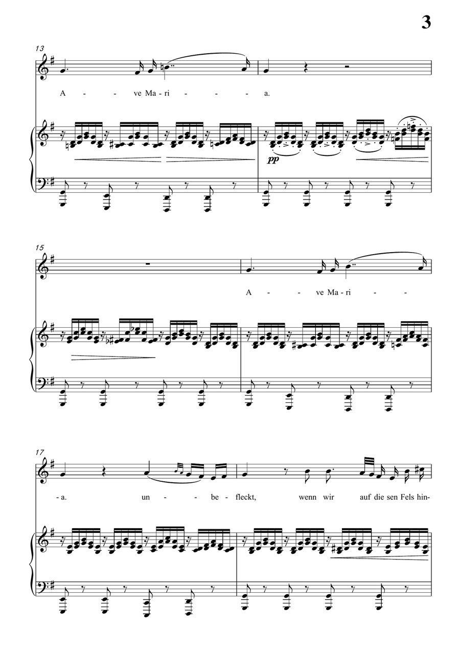 Schubert - Ave Maria for voice and piano (in G Key) Piano, Vocal scores gallery preview page 3