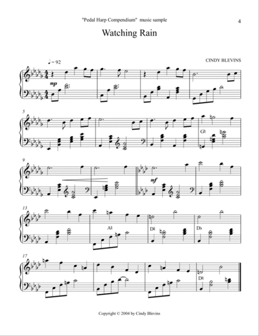 Pedal Harp Compendium, 60 pages of beautiful, original music for Pedal Harp Pedal Harp scores gallery preview page 5