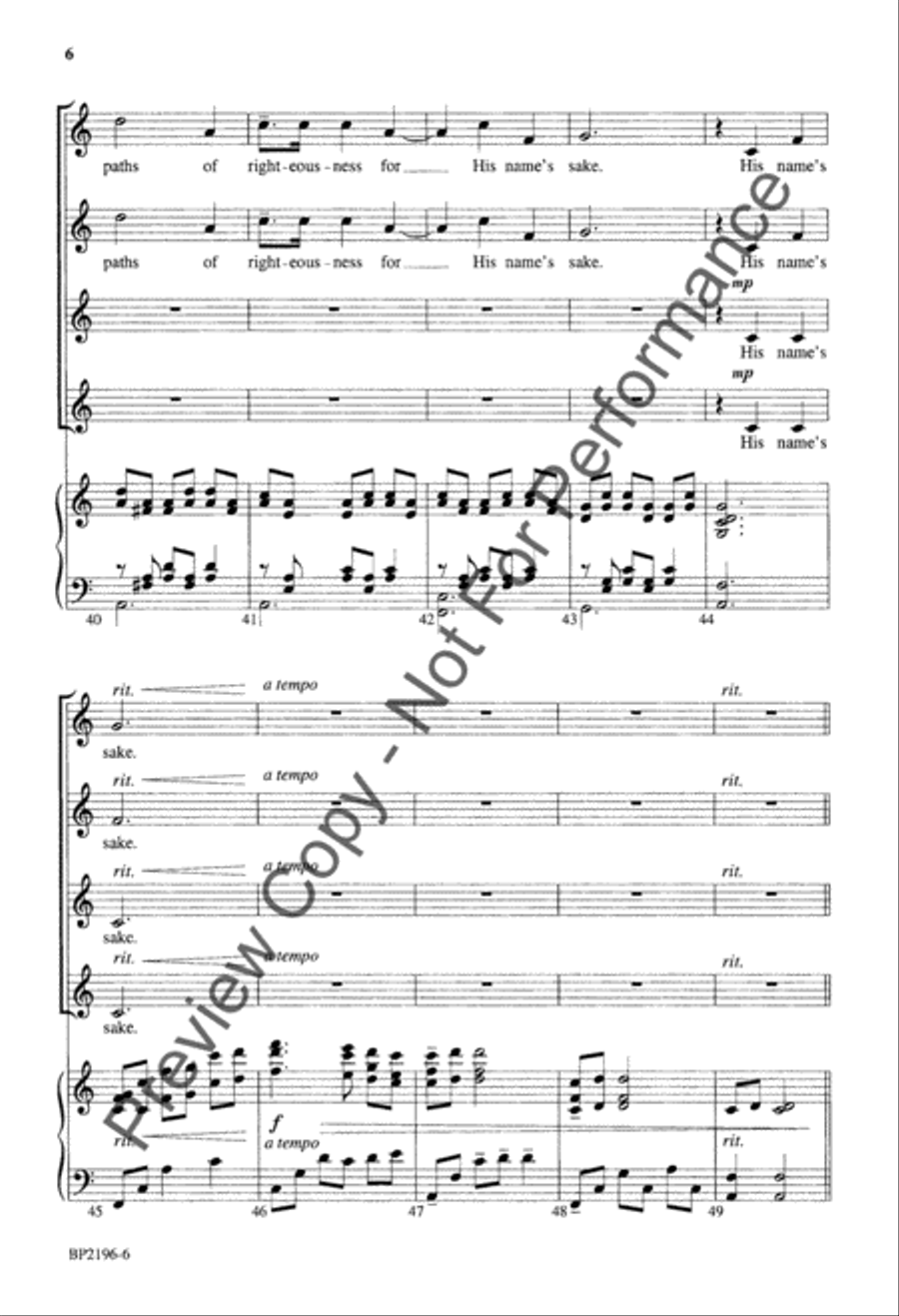 Psalm 23 - Courtney - SSAA SSAA scores gallery preview page 7