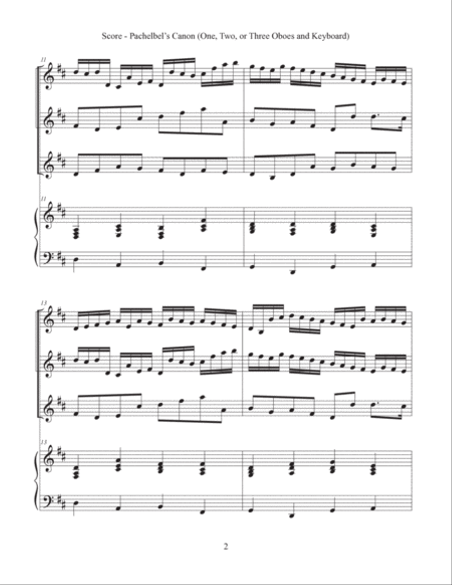 Canon (Oboe and Keyboard Bassoon scores gallery preview page 3