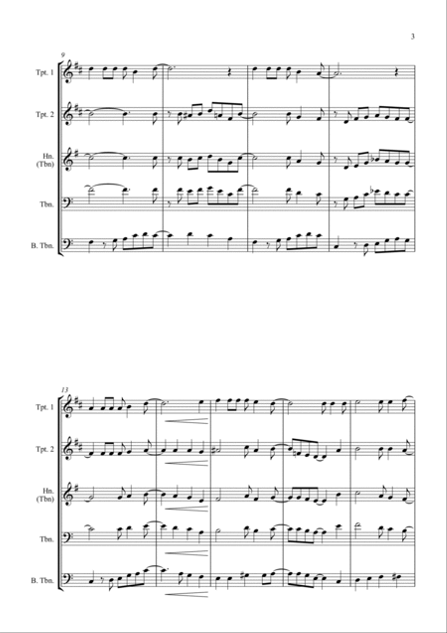 A Shining Light (This Little Light of Mine) - For Brass Quartet Brass Quartet scores gallery preview page 3