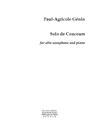 Book cover for Solo de Concours, opus 13