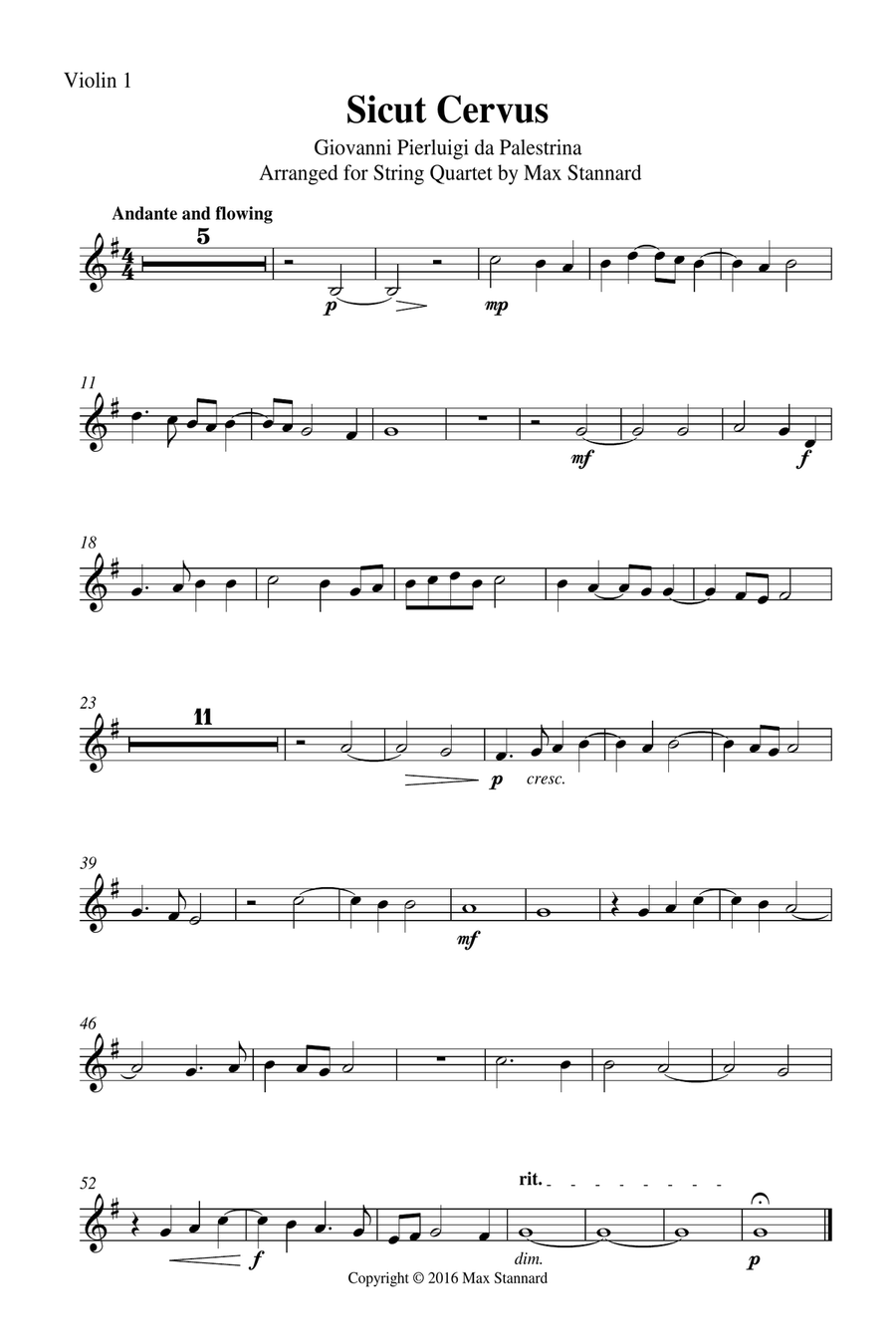 Sicut Cervus String Quartet scores gallery preview page 6