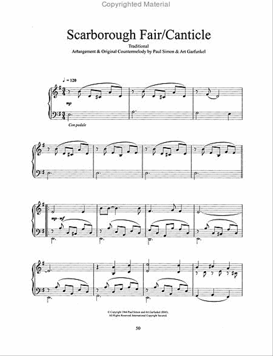 Simon & Garfunkel for Piano Solo Piano Solo scores gallery preview page 5
