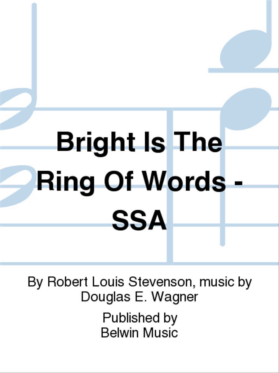 Bright Is The Ring Of Words - SSA SSA scores gallery preview page 1
