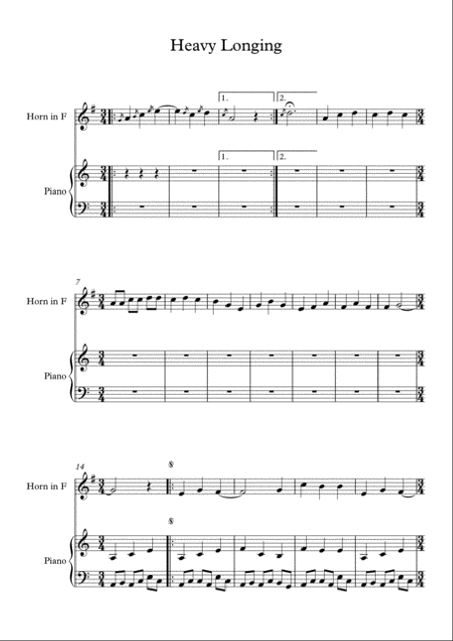 Heavy Longing Heavy Longing Brass Duet scores gallery preview page 1