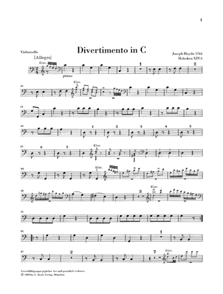Divertimenti for Piano (Cembalo) with 2 Violins and Violoncello