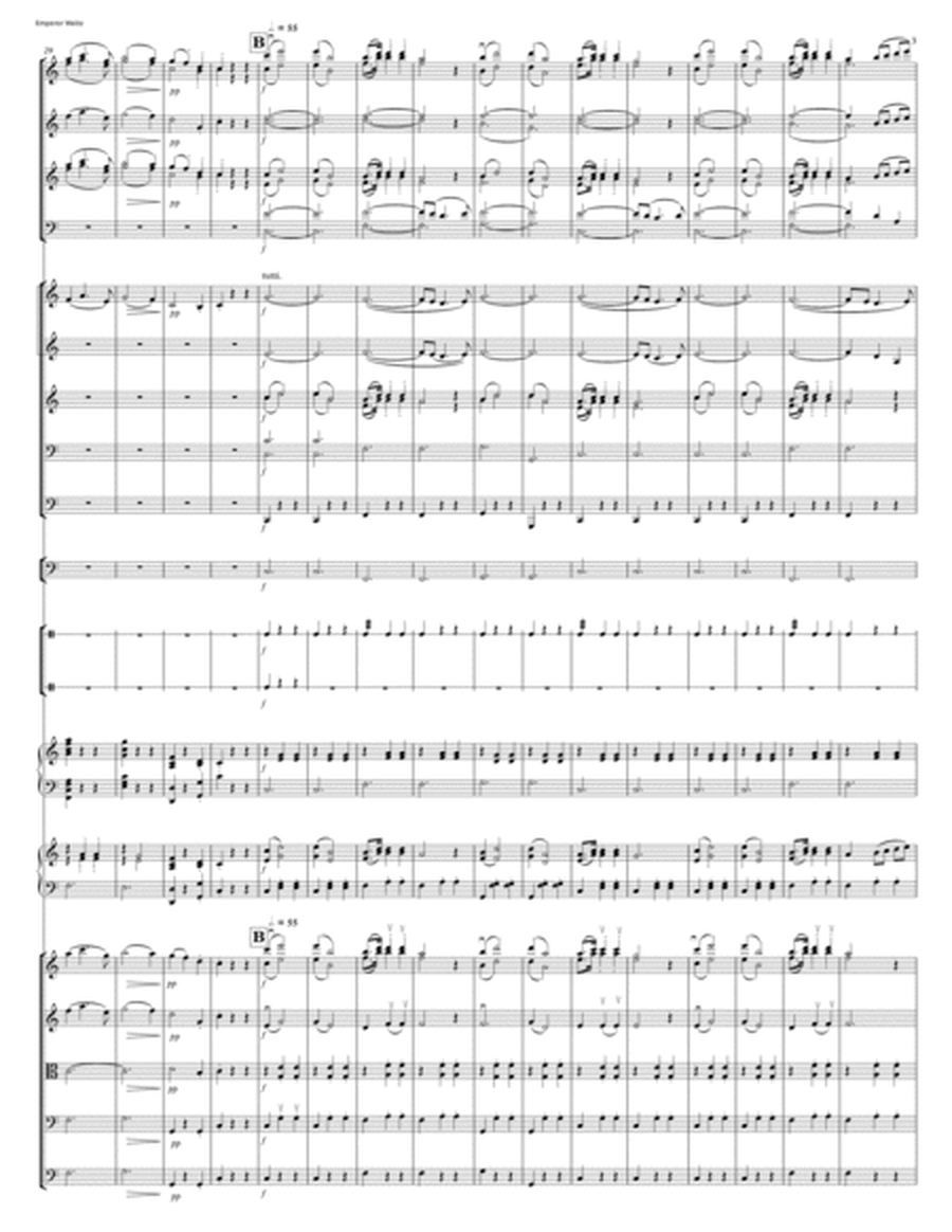 Emperor Waltz, J. Strauss II for youth orchestra full score and parts image number null