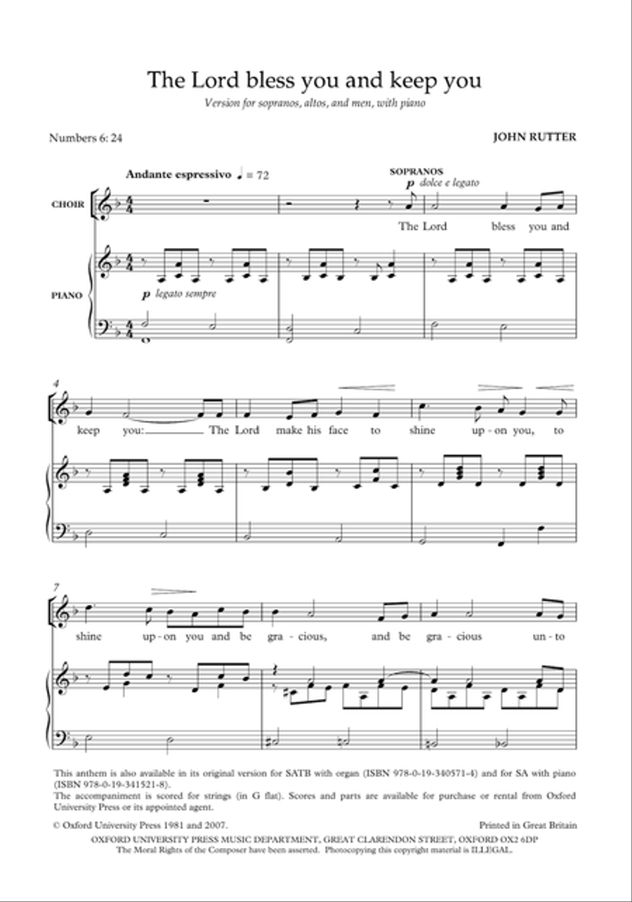 The Lord bless you and keep you SA scores gallery preview page 2