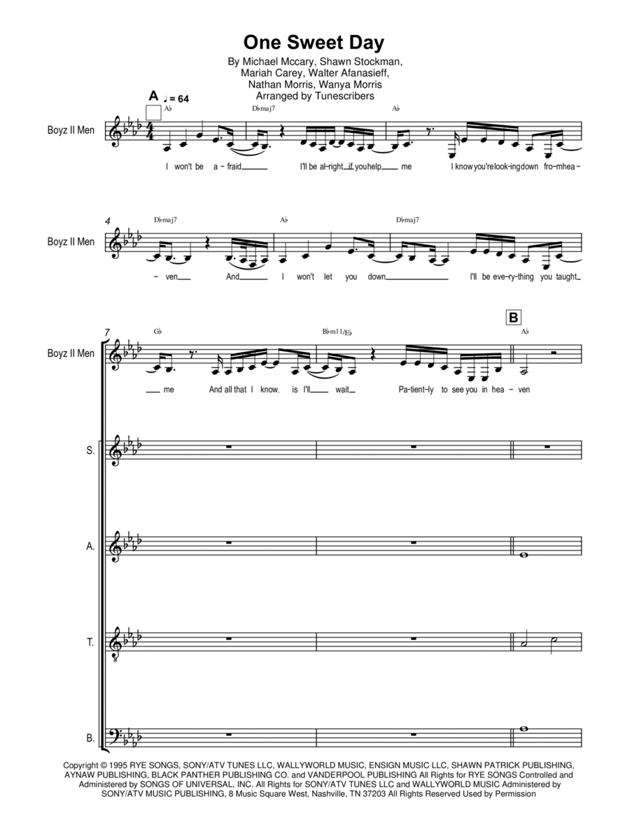 One Sweet Day Voice Solo scores gallery preview page 1