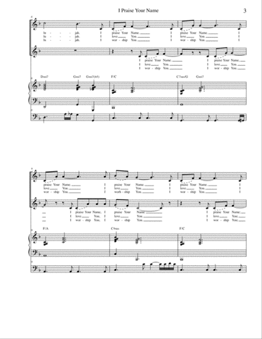 I Praise Your Name Piano, Vocal, Guitar scores gallery preview page 3