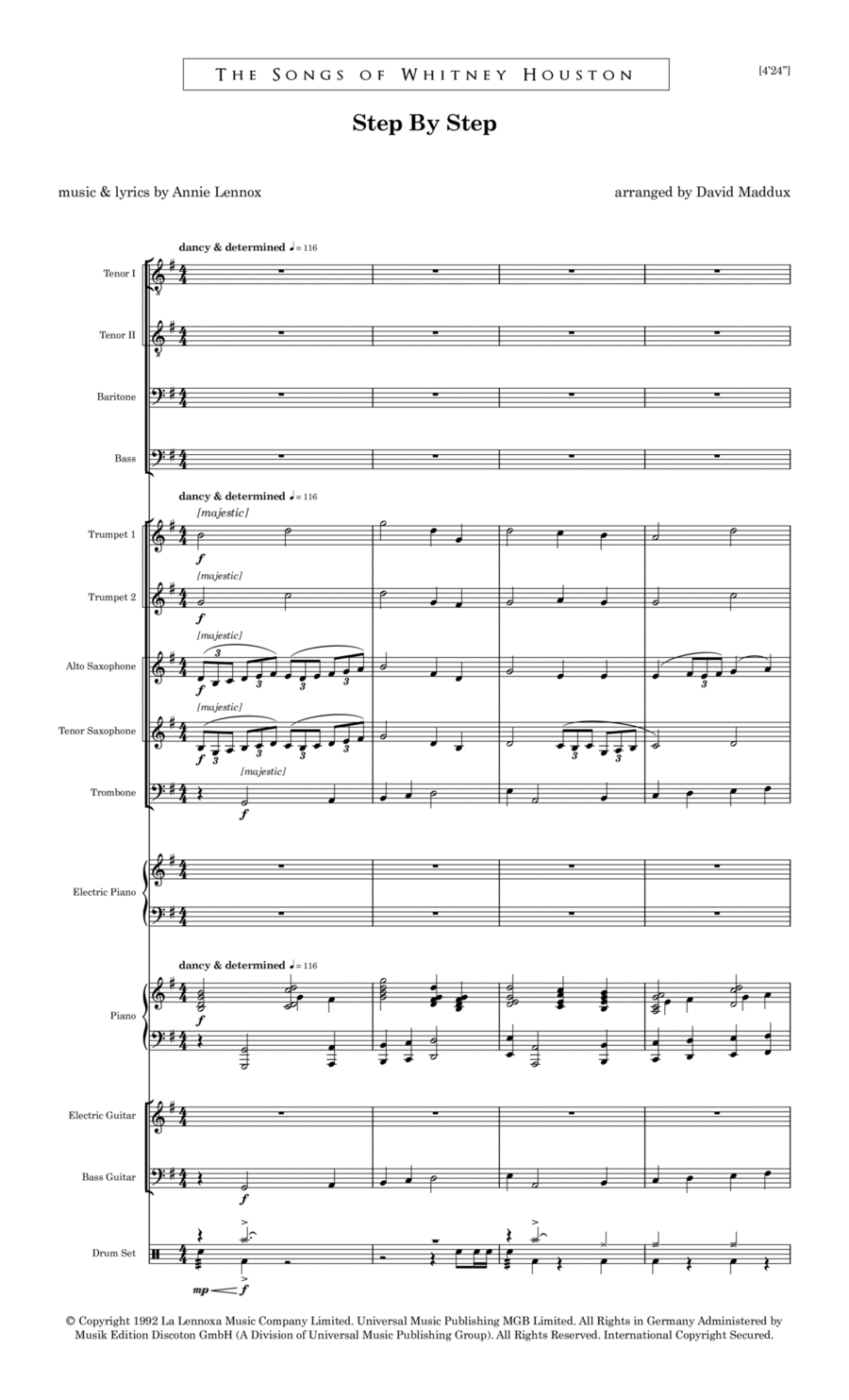 Step By Step by Whitney Houston Large Ensemble - Digital Sheet Music