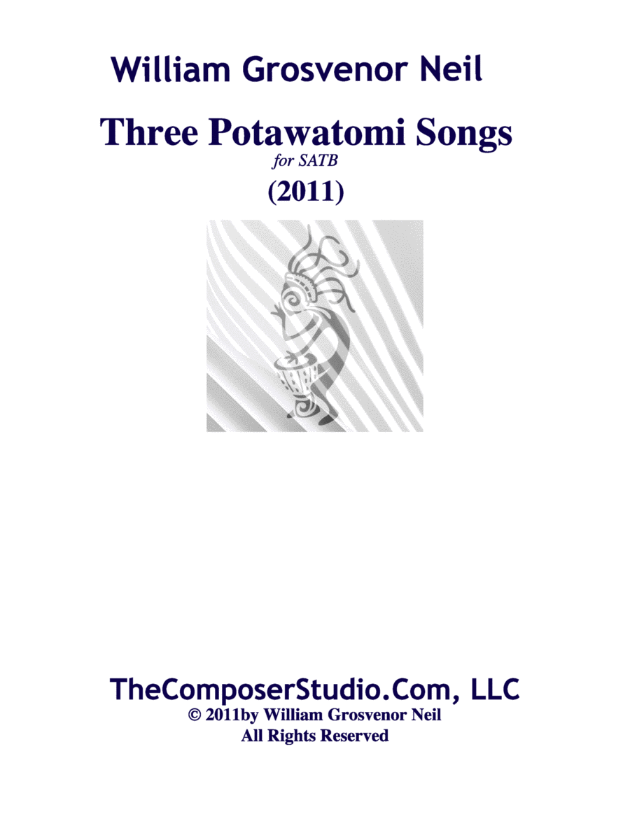 Three Potawatomi Songs 4-Part scores gallery preview page 1