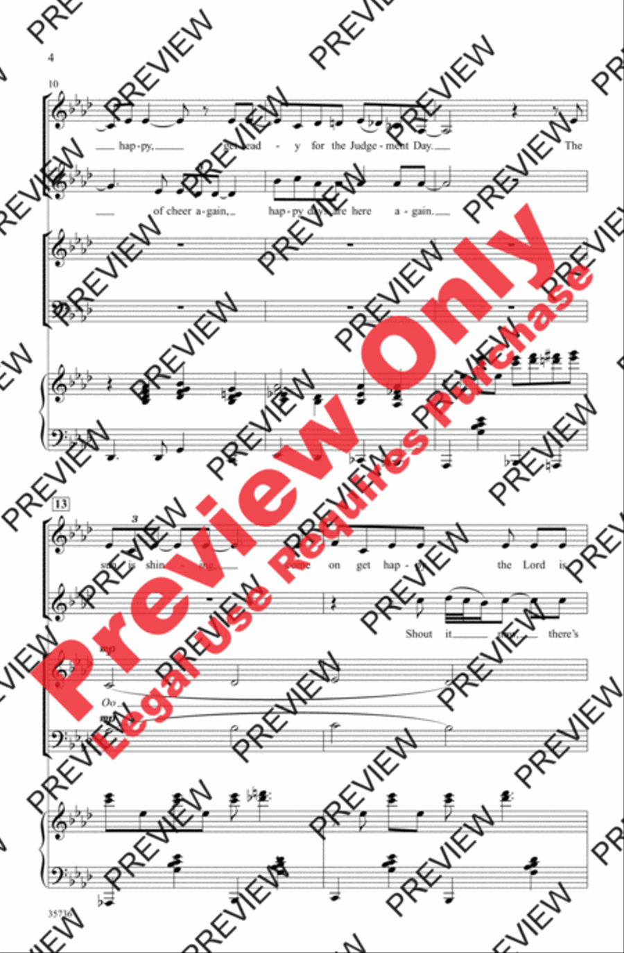 Happy Days Are Here Again / Get Happy 3-Part scores gallery preview page 4