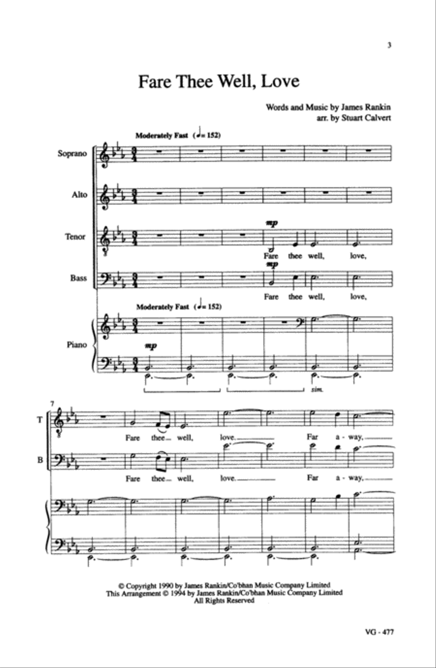 Fare Thee Well Love Fare Thee Well Love Choir scores gallery preview page 2