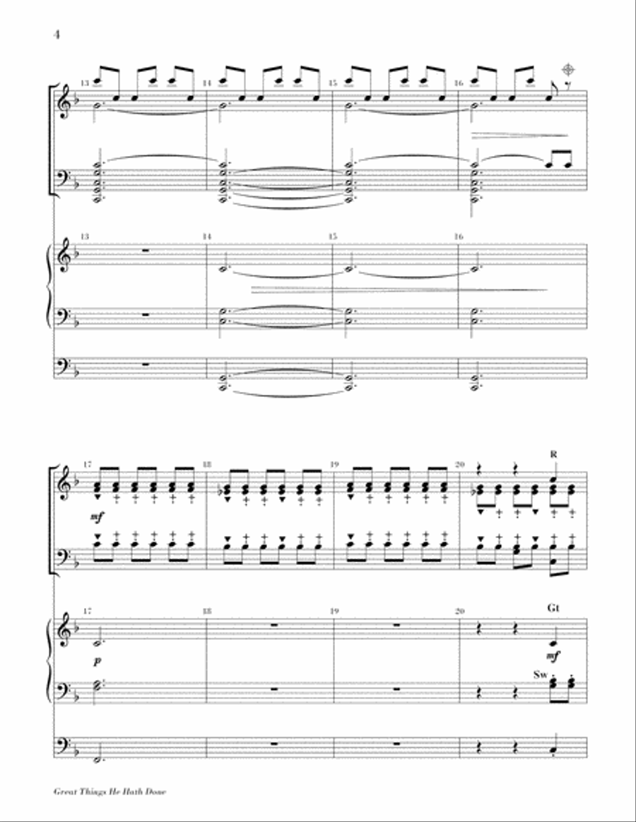 Great Things He Hath Done Organ scores gallery preview page 4