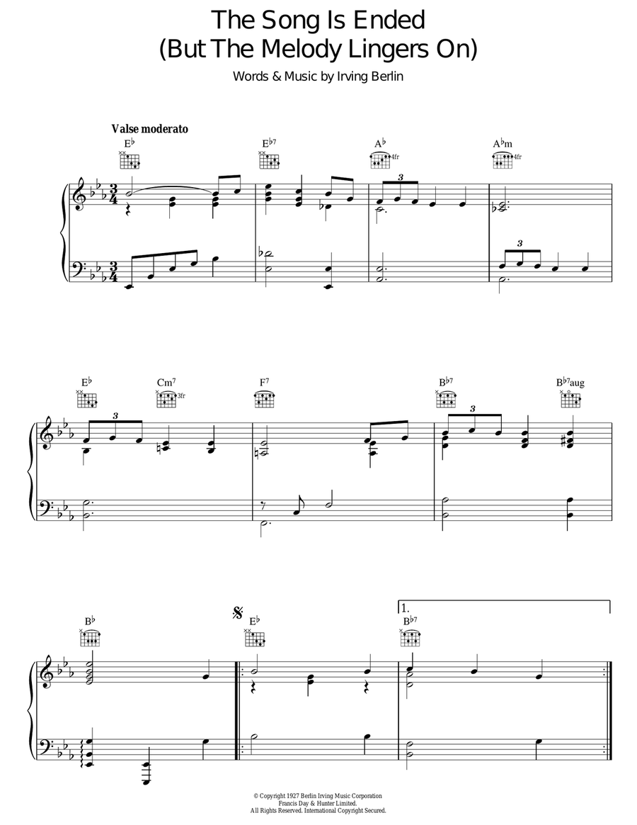 The Song Is Ended (But The Melody Lingers On) Guitar scores gallery preview page 1