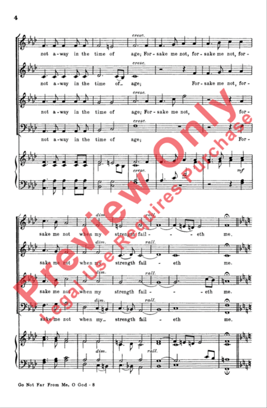 Go Not Far from Me, O God 4-Part scores gallery preview page 3