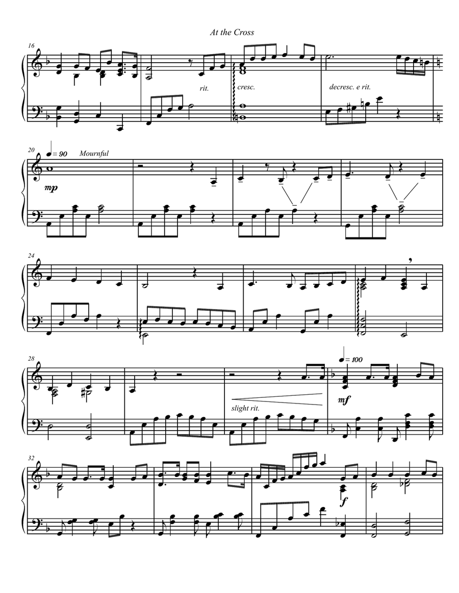 At the Cross Piano Solo scores gallery preview page 2