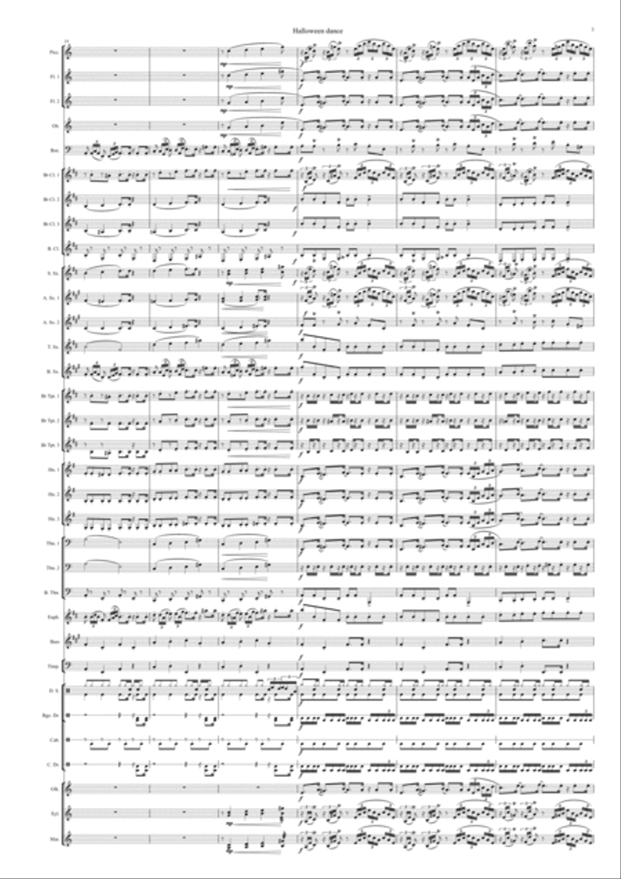 Haloween dance By Jannes Jacobs Concert Band scores gallery preview page 3