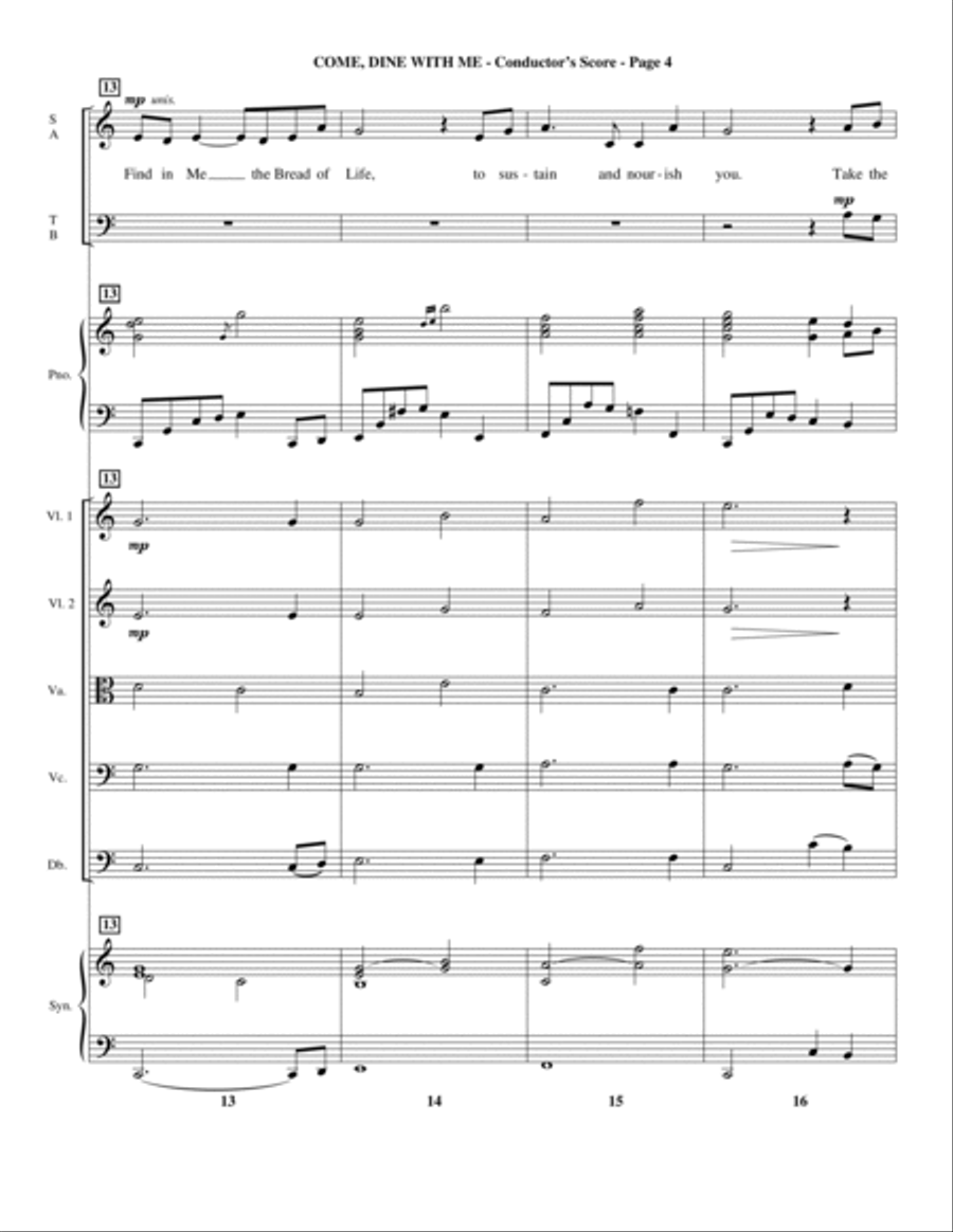 Come, Dine With Me - Score Choir scores gallery preview page 4