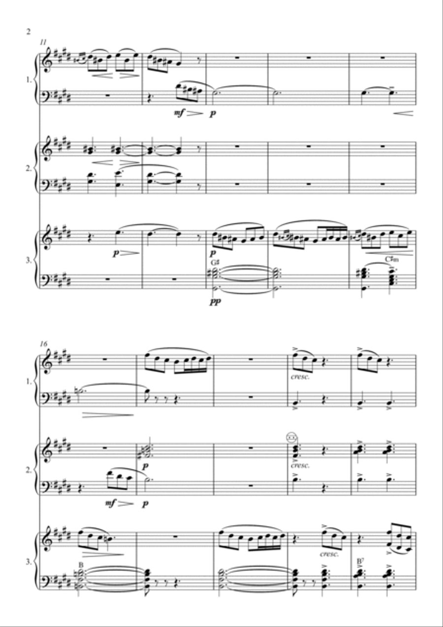 E. Grieg: Morning Mood / Morgenstemning (Accordion Trio) Chamber Music scores gallery preview page 2