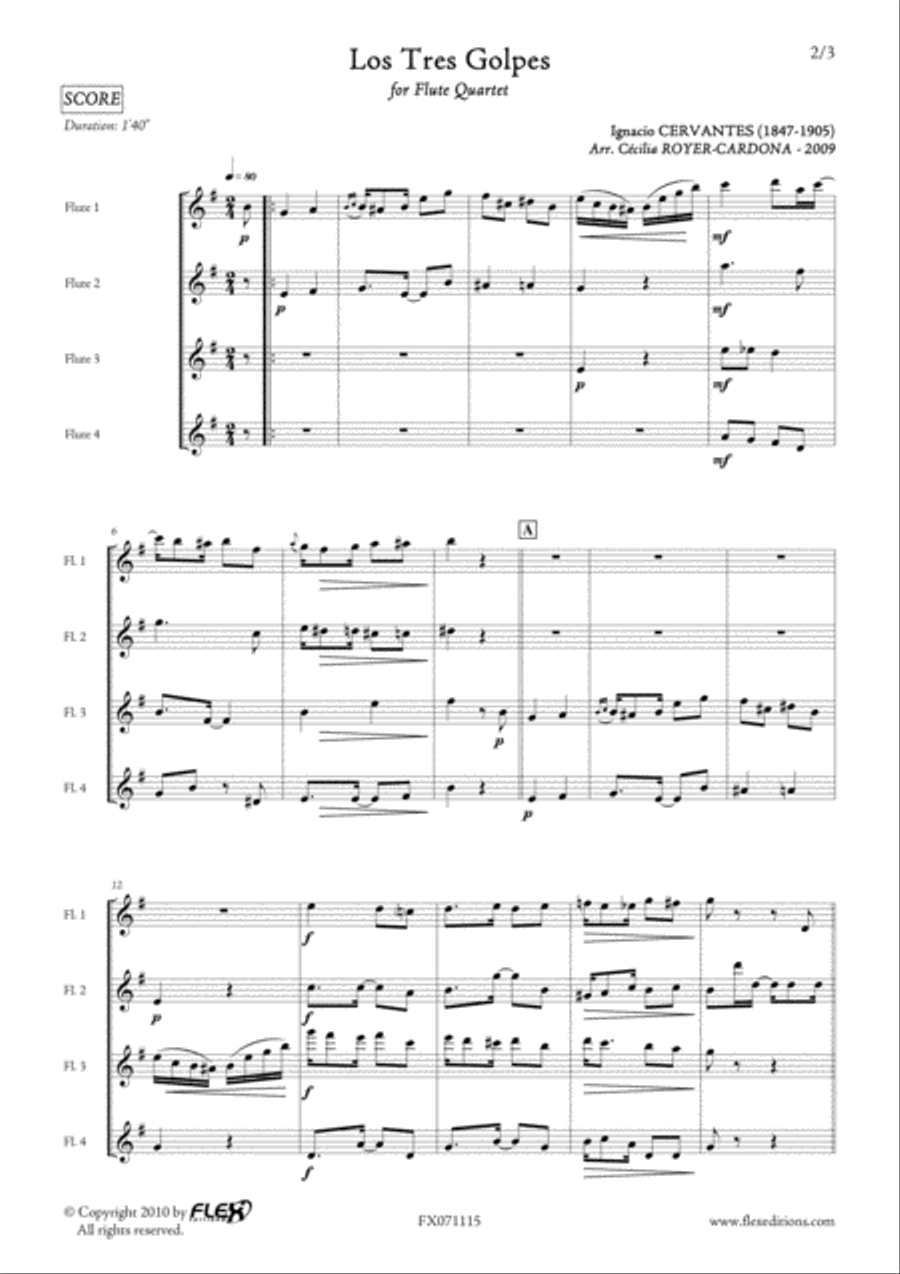 Los Tres Golpes Flute Quartet scores gallery preview page 2