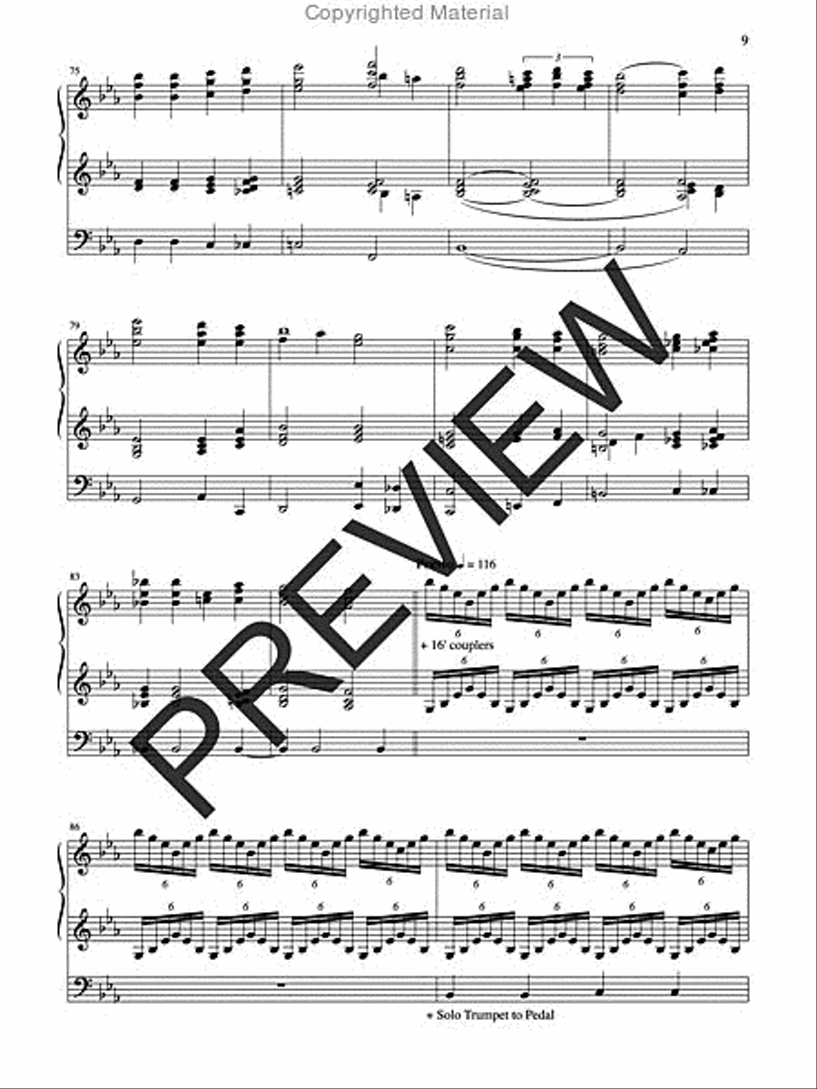 Improvisation on WE SHALL OVERCOME Organ scores gallery preview page 6
