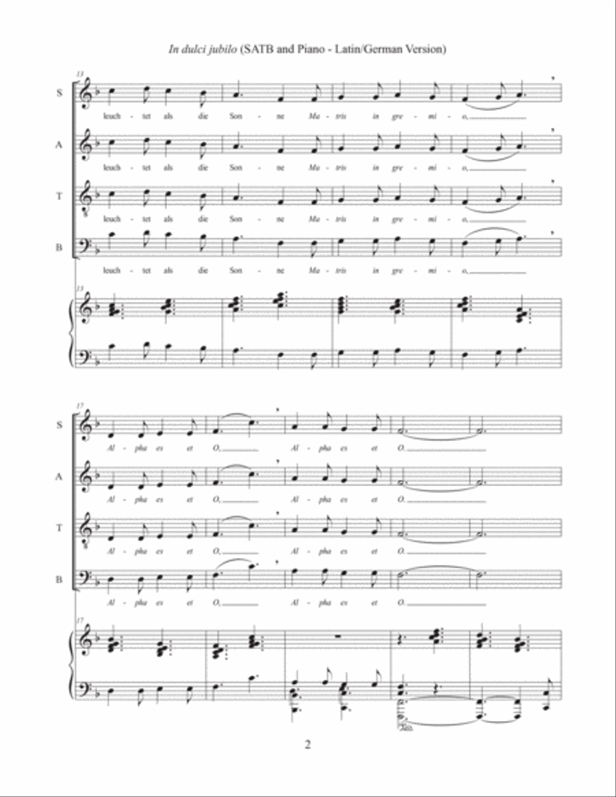 In dulci jubilo (SATB and Piano - Latin/German Version) 4-Part scores gallery preview page 3