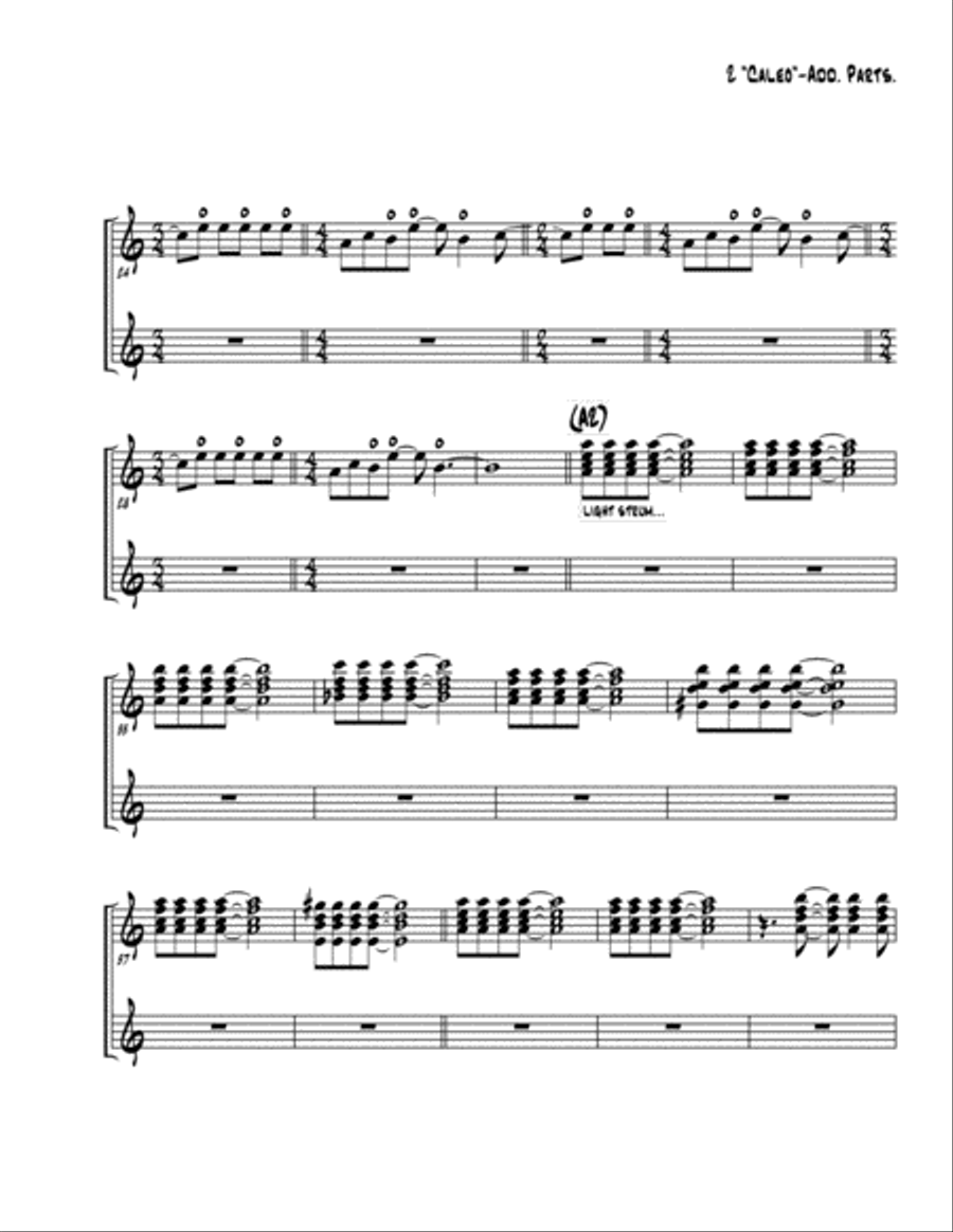 Caleo (Lead Sheet & Additional Parts) Guitar Ensemble scores gallery preview page 6