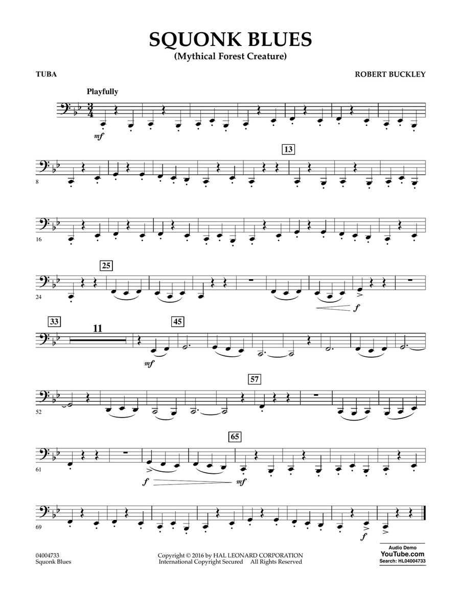 Squonk Blues - Tuba Concert Band scores gallery preview page 1