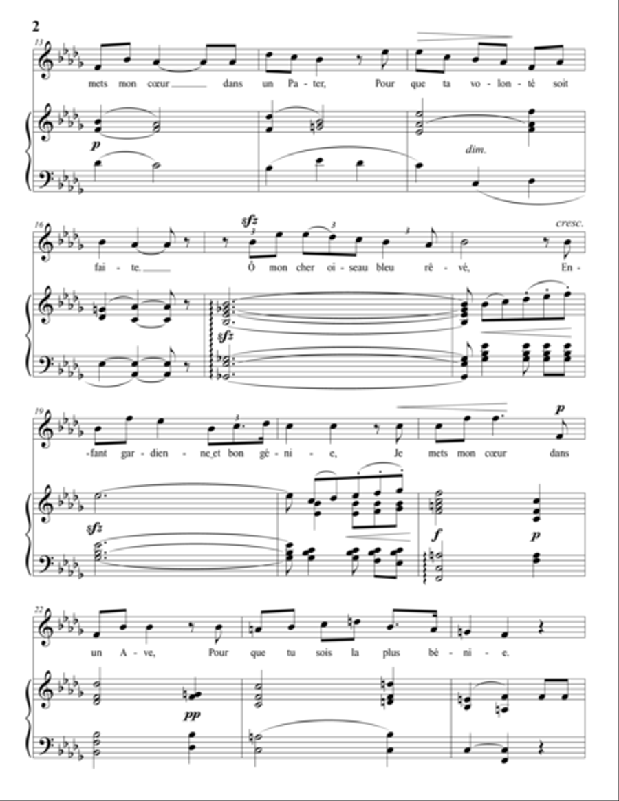 PALADILHE: Les trois Prières (transposed to D-flat major) Voice scores gallery preview page 3