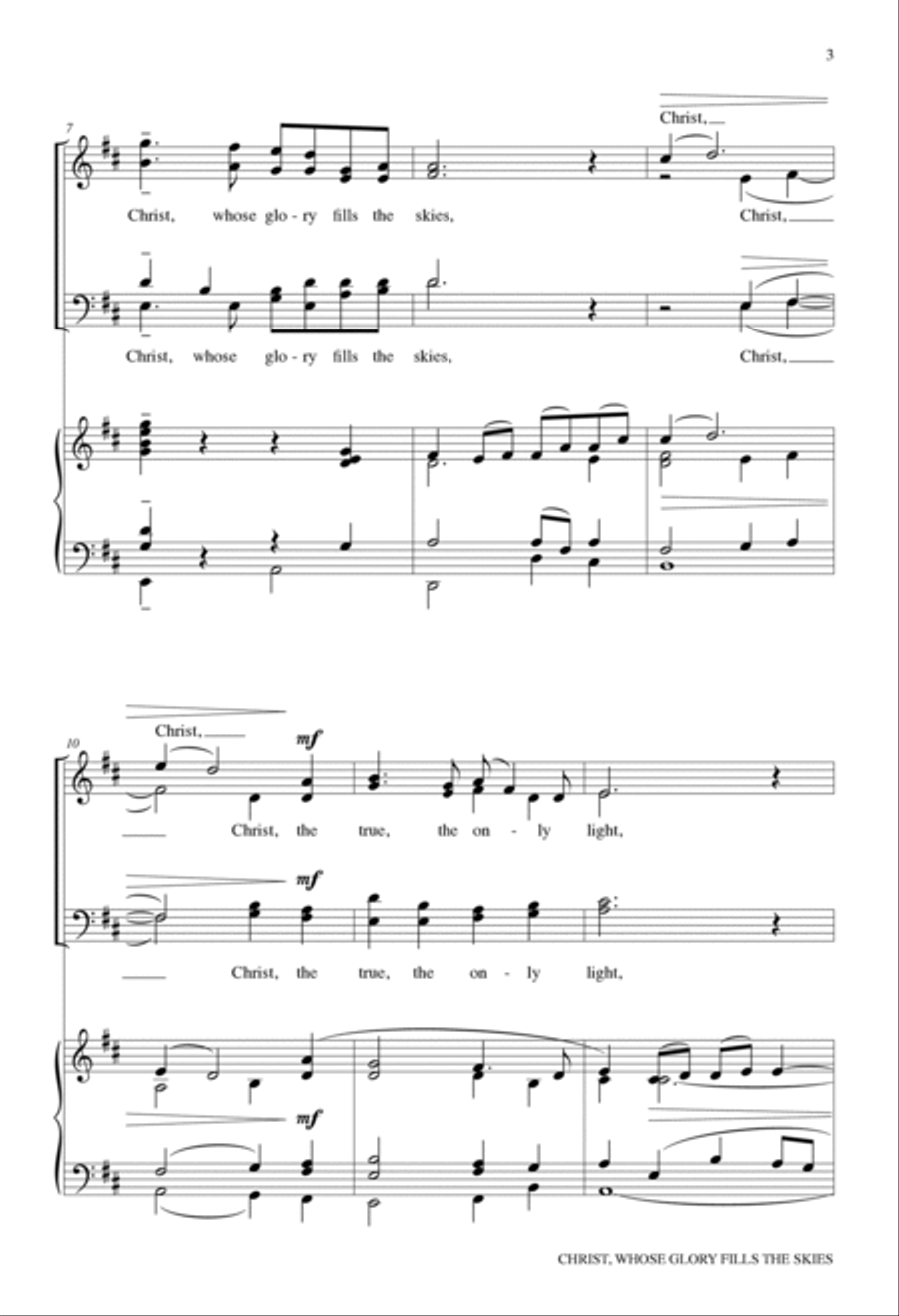 Christ, Whose Glory Fills the Skies 4-Part scores gallery preview page 3