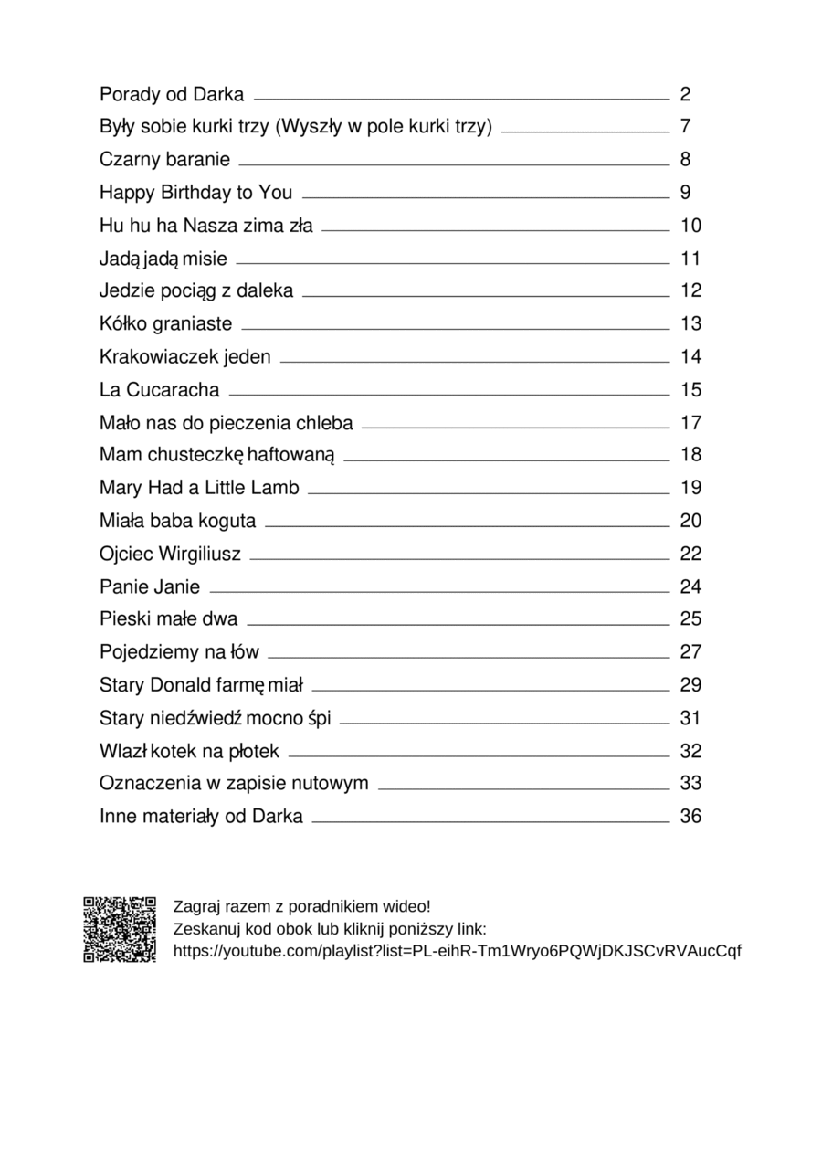 Polish Children Sheet Music Collection - 20 Songs [EASY] Easy Piano scores gallery preview page 1