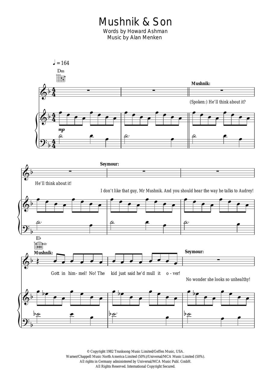Mushnik And Son Mushnik And Son Piano, Vocal scores gallery preview page 1