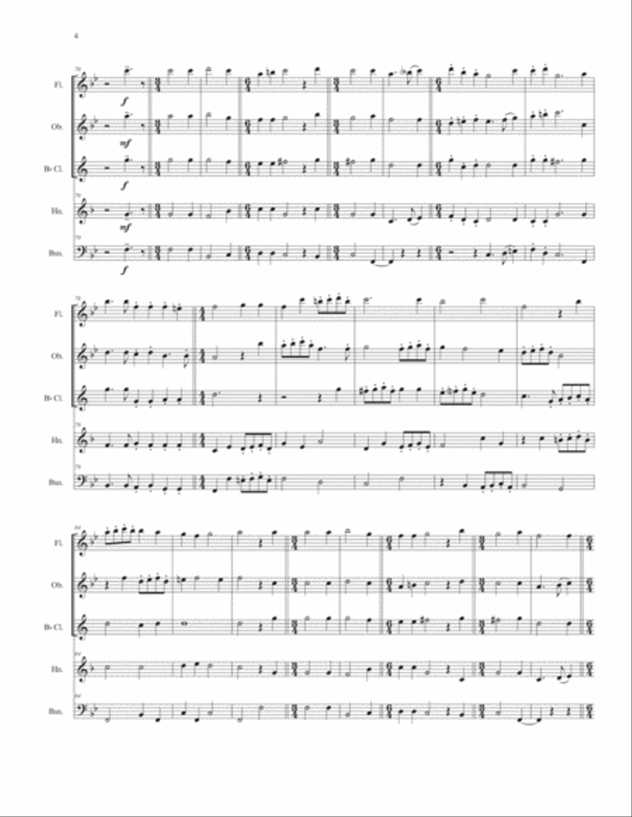Hark all ye Lovely Saints for Woodwind Quintet Woodwind Quintet scores gallery preview page 6